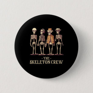 Mannen Halloween Skeleton Crew Ronde Button 5,7 Cm