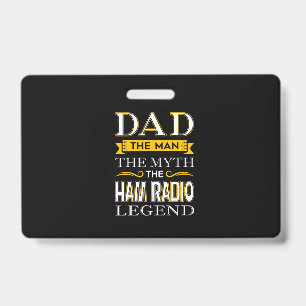 Mannen Ham Radio Pap Shirten Gifts for Dads - vade Badge