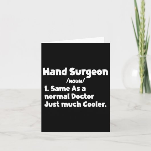 Mannen handchirurg Definitie Chirurgie Doctor Hand Kaart (Voorkant)