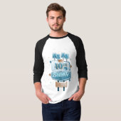 Mannen Happy 40th Birthday Baseball T-shirt (Voorkant volledig)