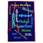 Mannen Happy Birthday Medium Cadeauzakje (Voorkant)