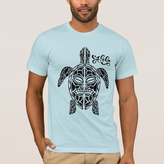 Mannen Hawaiian Turtle T-Shirt (Voorkant)
