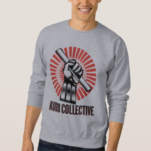 Mannen Heather Gray Kubb Sweatshirt (Voorkant)