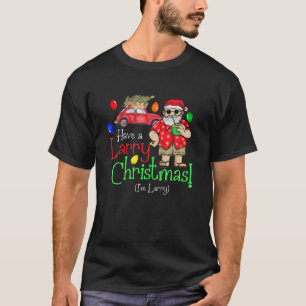 Mannen hebben een Larry Kerstmis en een grappige f T-shirt