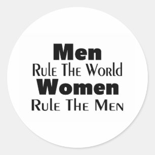 Mannen heersen over de wereld Vrouwen heersen over Ronde Sticker