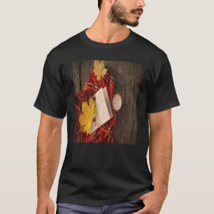 Mannen herfst herfst blaadbord kaars t-shirt