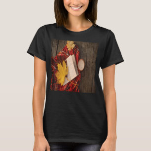Mannen herfst herfst blaadbord kaars t-shirt