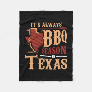 Mannen het is altijd bbq-seizoen in Texas barbecue Fleece Deken