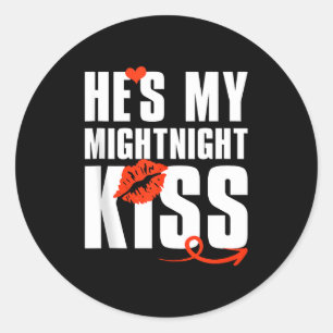 Mannen Hij Is Mijn Middernacht Kus Gelukkig Nieuwj Ronde Sticker