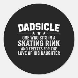 Mannen hockey Dadsicle kunstschaatsen vader van ee Ronde Sticker