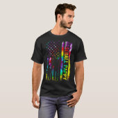 Mannen Honkbal Pappy Amerikaanse Flag Tie Dye T-shirt (Voorkant volledig)