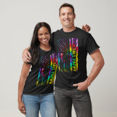 Mannen Honkbal Pappy Amerikaanse Flag Tie Dye T-shirt (Unisex)