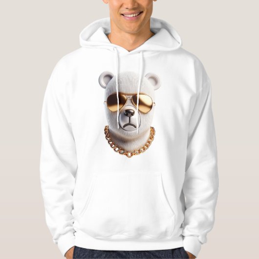Mannen Hoodie - Gouden Beer (Voorkant)