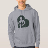 Mannen hoodie (grijs) (Voorkant)