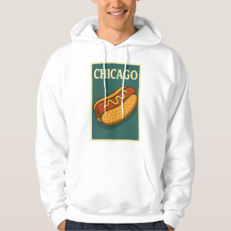Mannen Hoodie met retro hotdog logo