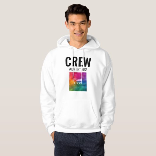 Mannen Hoodies voegen hier Logo toe Personeelslede (Voorkant volledig)