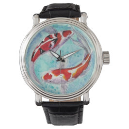 Mannen horloge. Japans Koi Karp-ontwerp Horloge