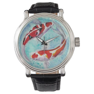 Mannen horloge. Japans Koi Karp-ontwerp Horloge