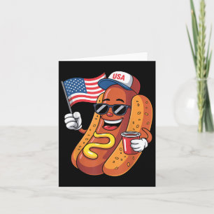 Mannen hotdog op 4 juli Patriotic U Kaart