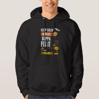Mannen houden kalm en laten Boppa de handymanconst Hoodie