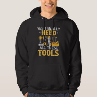 Mannen houtbewerking heeft deze gereedschappen nod hoodie
