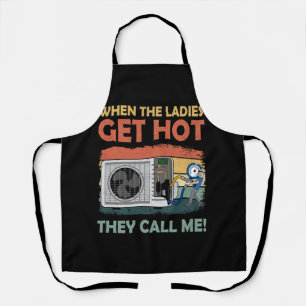 Mannen HVAC Grappig als de dames warm worden belle Schort