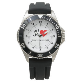 Mannen I Heart Black Rubber Strap Horloge