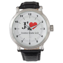 Mannen i Heart Leather Strap Horloge