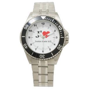 Mannen I Heart Stainless Steel Armband Horloge
