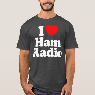 Mannen I Love Ham Radio Heart Souvenir Funny T-shirt
