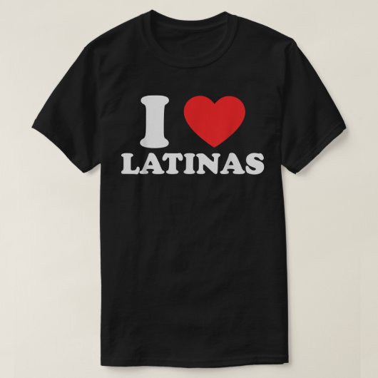 Mannen I Love I Heart Latinas Tshirt Funny Red Hea (Design voorkant)