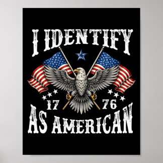 Mannen identificeren zich als een Amerikaanse vlag Poster
