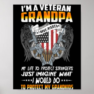Mannen Ik Ben Een Veteraan Opa Trotse Veteraan Vad Poster