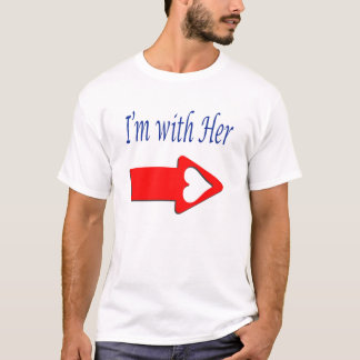 Mannen: "Ik ben met haar" T-shirt