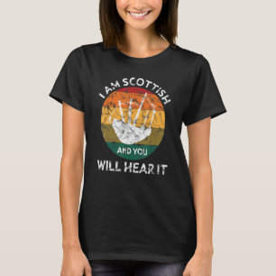Mannen Ik ben Schots en je zult het horen doedelen T-shirt
