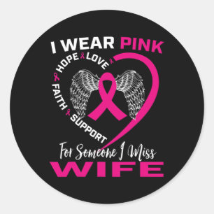 Mannen Ik Draag Roze Voor Mijn Vrouw Borstkanker M Ronde Sticker