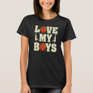 Mannen ik hou van mijn jongens basketbal Vaderdag T-shirt