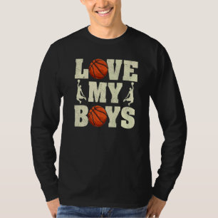 Mannen ik hou van mijn jongens basketbal Vaderdag T-shirt