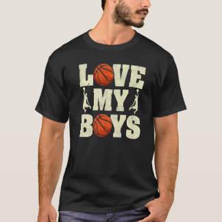 Mannen ik hou van mijn jongens basketbal Vaderdag  T-shirt