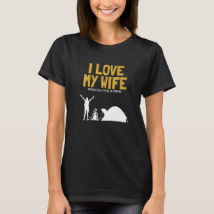Mannen ik hou van mijn vrouw Camping Glamping Back T-shirt