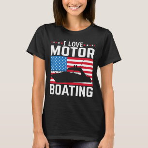 Mannen ik hou van motorvaren motorboot T-shirt nit