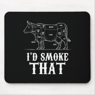 Mannen Ik zou roken die Koe BBQ Grillmasters Vader Muismat