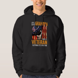 Mannen Im a Dad grootpa Veteran Fathers Day Americ Hoodie