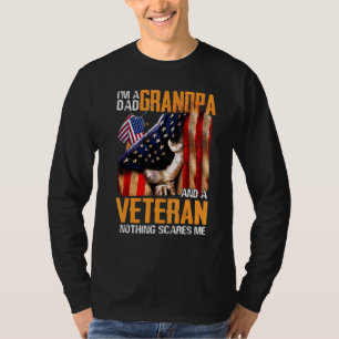 Mannen Im a Dad grootpa Veteran Fathers Day Americ T-shirt