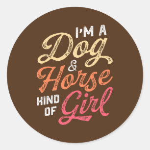 Mannen Im a Dog Horse Soort Girl Equestrian Horse Ronde Sticker