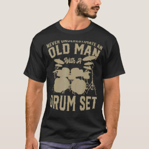 Mannen in ruste Drummer-muzikant drumstel muziekre T-shirt