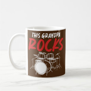 Mannen in ruste Grandpa Drummer Rock Music Drum Se Koffiemok