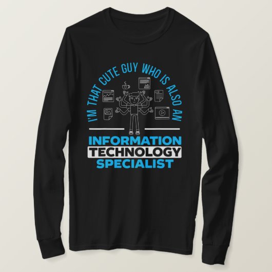 Mannen informatica-specialist t-shirt (Design voorkant)