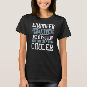 Mannen ingenieur vader als een gewone vader, maar t-shirt