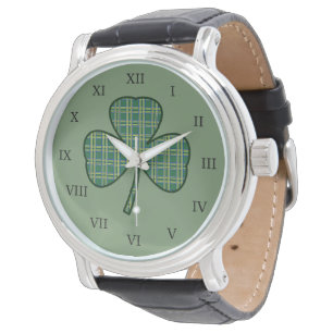 Mannen Irish Shamrock Horloge